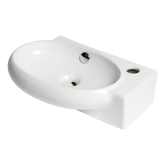 Pemberly Row White 17" Small Wall Mounted Ceramic Sink with Faucet Hole