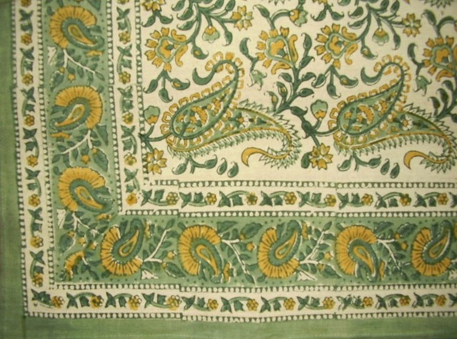 Rajasthan Block Print Square Cotton Tablecloth 60/" x 60/" Blue