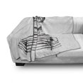 thumbnail image 3 of Cat Soft Flannel Fleece Throw Blanket, Hand Drawn Dressed up Hipster New Age Cat Fashion Urban Free Artwork Print, Cozy Plush for Indoor and Outdoor Use, 60" x 80", Black White, by Ambesonne, 3 of 6
