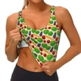 thumbnail image 4 of Haiem Vegetable Pattern Womens Sports Bra - U Neck Padded Low Impact Yoga Bra Workout Crop Top Gym Moisture-Wicking Workout Vest -XX-Large, 4 of 9