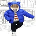 thumbnail image 2 of Combinaison d'Hiver pour Tout-Petite Fille, Manteau Veste à Capuche avec Oreilles 3D, Chaude, à Fermeture Éclair, Rouge, 3-6 Mois, 2 of 6