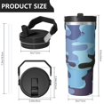 thumbnail image 2 of Camouflage 30oz Handheld Travel Tumbler with Handle – Double Wall Stainless Steel Insulated Cup, Flip Straw Lid, Leak-Proof & BPA-Free for Hot and Cold Drinks – Durable Coffee & Juice Mug Black, 2 of 6