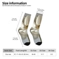 thumbnail image 2 of Disketp Elegant Ivory Flower Unisex Crew Socks Lightweight Breathable Ventilation Ankle Socks, Mid-calf socks for Daily, 2 of 6