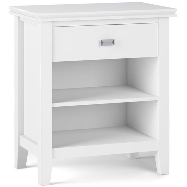 Simpli Home Artisan Table de Chevet Transitionnel en Bois 24 Pouces Blanc