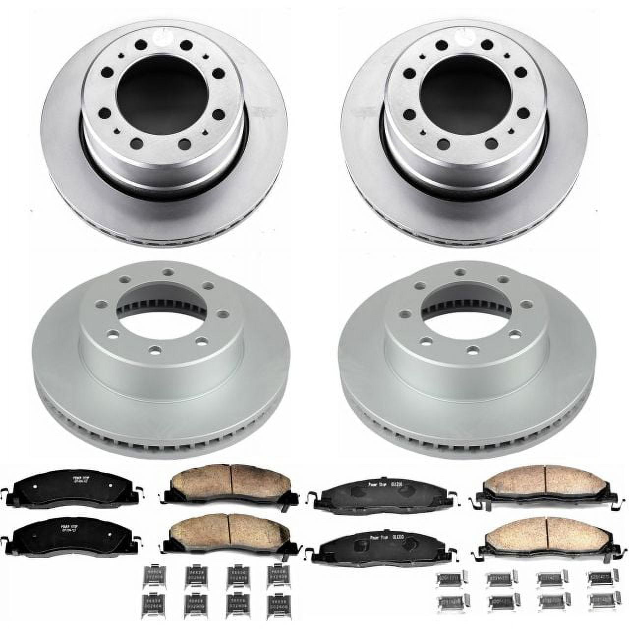 PowerStop Front and Rear Geomet Coated Brake Rotor and Pad Kit Fits: Select Models CRK7141