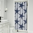 thumbnail image 2 of Nautical Starfish Shower Curtain Liner - Marine Life Tropical Theme, Waterproof Reusable Bathroom Fabric for Coastal Decor,36x72in, 2 of 5