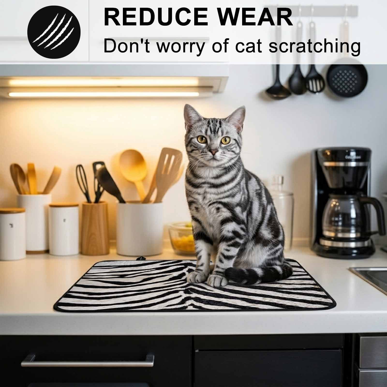 Black White Zebras Stove Top Cover for Electric Stove, Heat-proof & Non Slip Glass Top Stove Cover Protector, Vintage Abstract Art Kitchen Flat Cooktop Rubber Mat 24x21 Inches