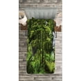 thumbnail image 3 of Ambesonne Tropical Quilted Bedspread Set 2 Pcs, Rainforest Fall River, Twin Size, Green, 3 of 3