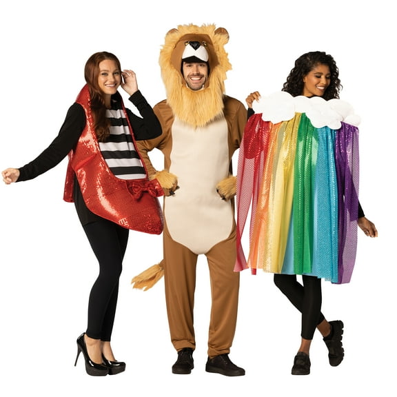 Rasta Imposta Ruby Slipper, Lion & Rainbow Halloween Group Costume Set, Men and Women's, Multicolored, Adult One Size, 20034