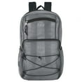 thumbnail image 2 of Deluxe See Through Mesh Multipocket Bungee Cord Backpack for School, Work, Sports, Gym, Travel, Recreation & Commuting in Gray, 2 of 6