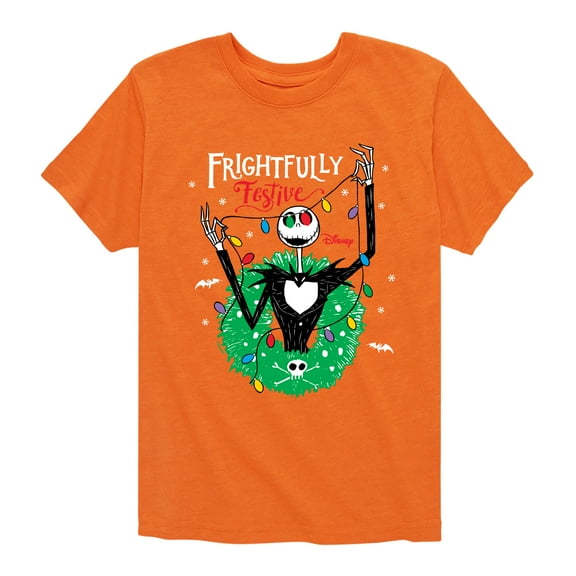 The Nightmare Before Christmas - Frightfully Festive Wreath - Toddler And Youth Short Sleeve Graphic T-Shirt