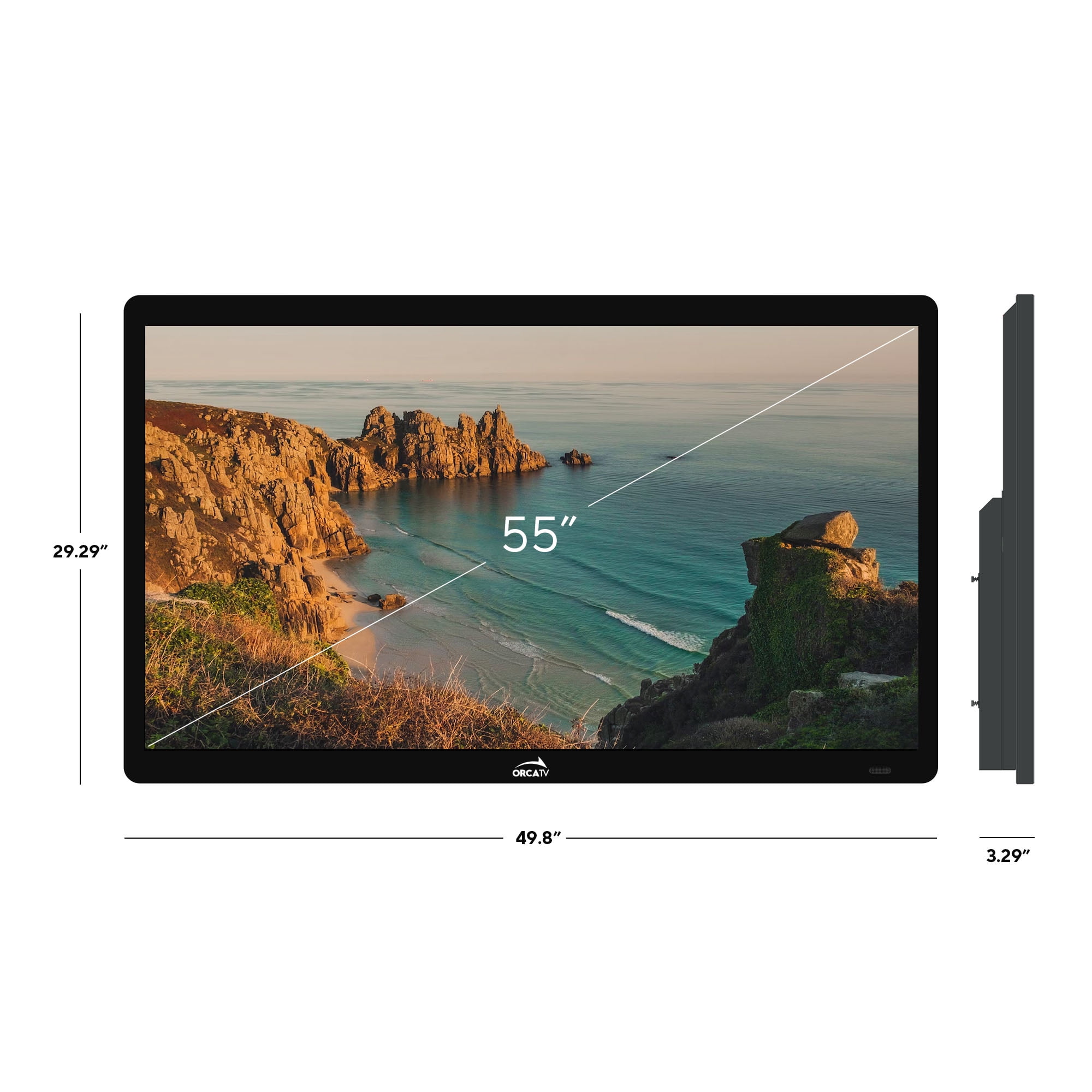 NavaTV 55" 4K UHD LED Partial Sun Outdoor Smart TV + Wall Mount, IP54 Weatherproof, Tempered Anti-Glare Television (NVTV550SM)