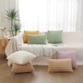 thumbnail image 5 of Faux Fur Plush Throw Pillow Covers 18x18 Set of 2 - Luxury Soft Fluffy Striped Decorative Pillow Covers for Sofa, Couch, Living Room - Cream White, 5 of 6