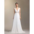 thumbnail image 1 of Vestido de novia Dazie maxi de malla de encaje sin mangas con cuello en V profundo, 1 of 6