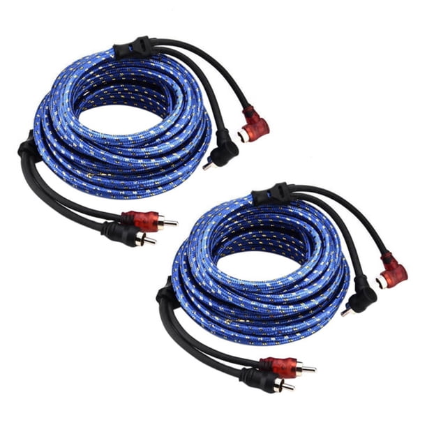 2X 5M 2 Rca A 2 Rca Plug Car Audio Estéreo Cable Amplificador Herramienta Trenzada