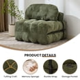 thumbnail image 5 of JONPONY Folding Sofa Bed, Convertible Sleeper Chair with Pillow Foldable Mattress with Back Support, Portable Sleeper Chair Bed Comfort Floor Sofa for Living room Bedroom, Single, Dark Green, 5 of 9
