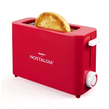 Nostalgia Retro Single Slot Toaster, Electroc Toaster with Cancel, Defrost, and Bagel Button, Red