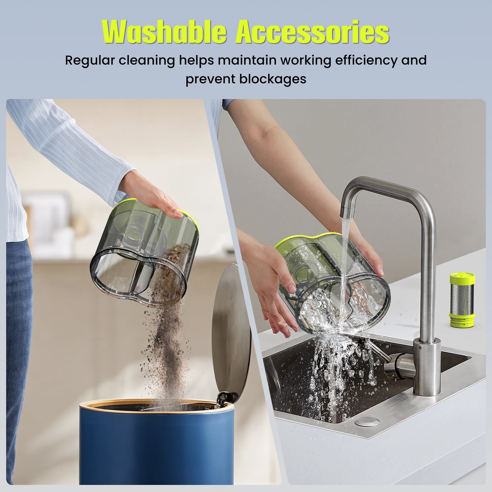 Mattress Vacuum Cleaner, 15Kpa Powerful Suction Bed Vacuum Cleaner with 273nm UV-C Lamp, 140°F Heating Function, Ultrasonic High Impact, with HEPA Filter