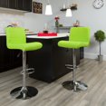 thumbnail image 4 of Contemporary Burgundy Vinyl Adjustable Height Barstool with Rolled Seat and Chrome Base, 4 of 5