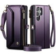 thumbnail image 2 of CaseMe Leather for Samsung Galaxy S25 Ultra Case Wallet【RFID Blocking】with 10-Card Holder Zipper Bills Slot, Soft PU Leather Magnetic Shoulder Wrist Strap for Galaxy S25 Ultra Wallet Case Women, 2 of 12