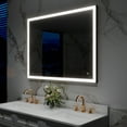 thumbnail image 5 of ANGELES HOME 48 x36 inch LED Bathroom Vanity Mirror with Lights, Lighted Vanity Mirror for Bathroom, Wall Mounted Makeup Mirror with Anti-Fog, Dimmer, Horizontal/Vertical, Matte Black, 5 of 15