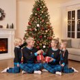 thumbnail image 3 of Nibbcoa Family Matching Christmas Pajamas Set Plaid and Letter Print Holiday Pajamas Sleepwear, 3 of 8