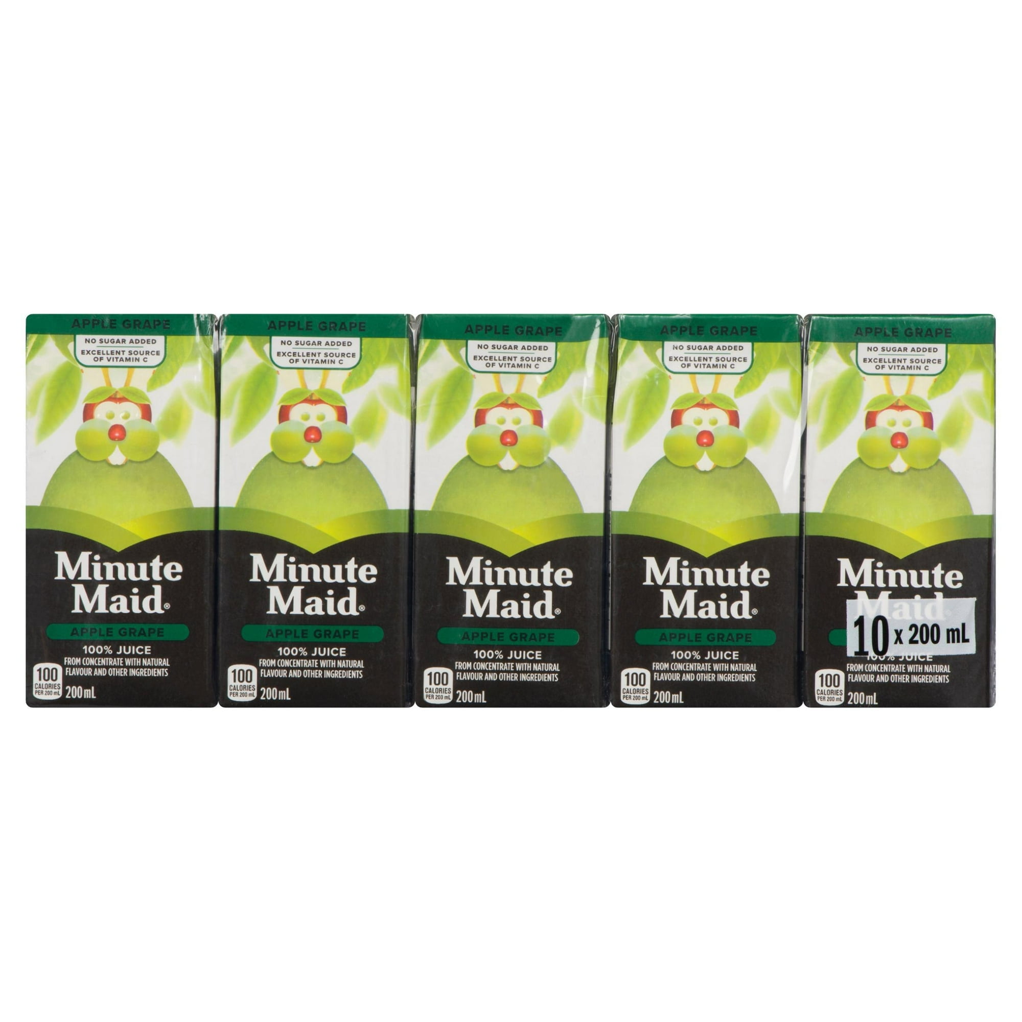 Minute Maid 100% Apple Grape Juice 200mL carton, 10 pack