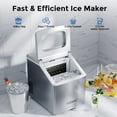 thumbnail image 4 of Automatic Self-Cleaning Ice Maker Machine Countertop, 24pcs in 13 Mins, Portable Compact Ice Maker with Ice Scoop& Basket, Stainless Steel, Perfect for Home/Kitchen/Office/Bar, Black /White, 4 of 15