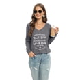 thumbnail image 6 of Aosijia Womens Tops V-neck Raglan Long Sleeve Letter Print Top Pullover Loose Casual T-Shirt Tunic Blouse, 6 of 7