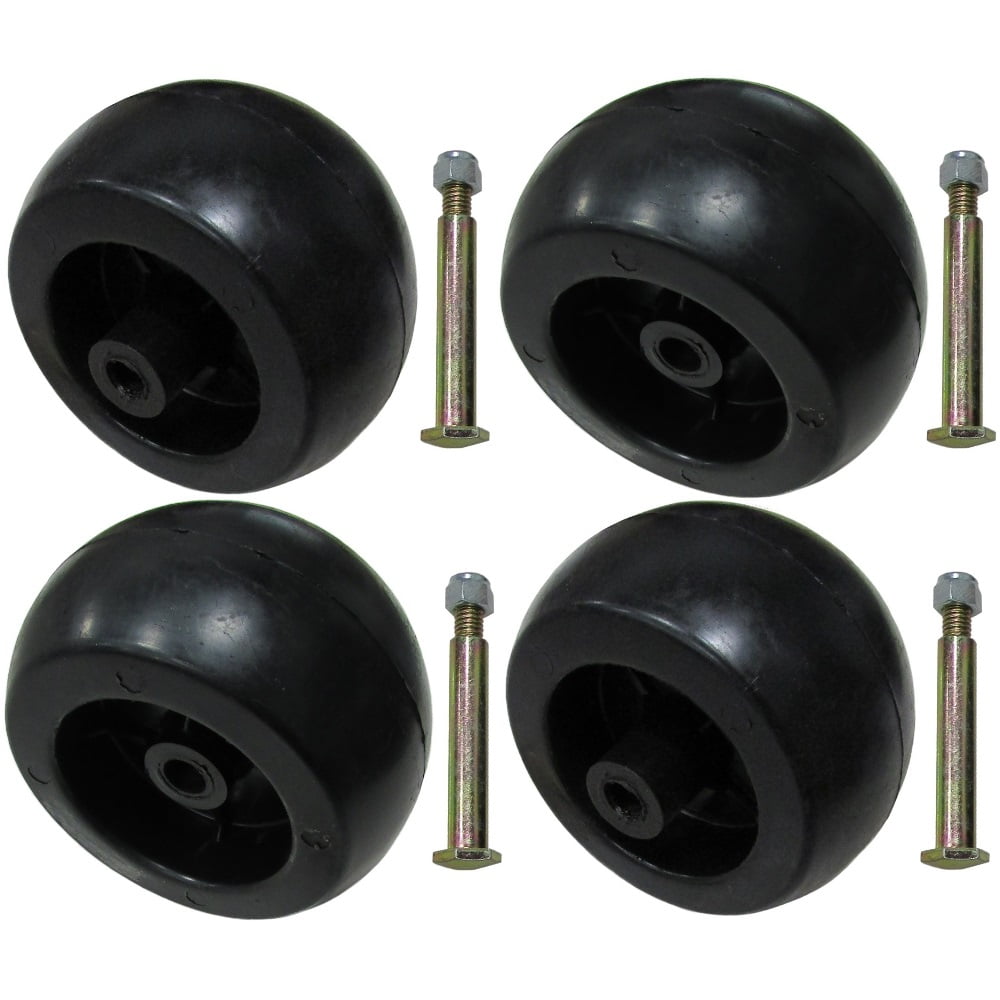 RAParts Four Pack of Riding Lawn Mower Deck Wheels & Bolts Fits Craftsman 193406 174873 133957