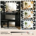 thumbnail image 3 of Richya Modern Makeup Vanity Desk with Lighted Mirror and Sturdy Stool,Makeup Table Sets with Drawers and Shelves, 3 of 7