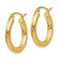 thumbnail image 2 of 10k Yellow Gold 3mm Tube Hoop Earrings Round, 2 of 8