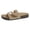 Beige, variant on Rokment Beach Platform Cork Footbed Slides Sandals for Women Wide Width Comfortable Soft Sole Casual Leather Open Toe Orthopedic Walking Flat Slip on Vacation Dress Slippers Summer Shoes Beige