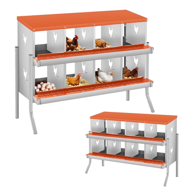 QinaQin Caja nido para gallinas de 6, 8 o 10 compartimentos con patas de soporte, diseño fácil de limpiar e instalar para proteger huevos