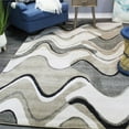 thumbnail image 2 of Natural Geo Jasmine 4'11" x 7'5" Modern Wavy Abstract Ivory/Gray Area Rug, 2 of 6