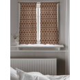 thumbnail image 5 of Brown Geometric Abstract Curtains 45 Inch Length, Sheer Curtains for Bedroom Living Room Window Contemporary Modern Art Rod Pocket Voile Drapes Kitchen Curtains Small Half Window 42"x45" 2 Panels, 5 of 7