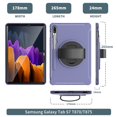 thumbnail image 2 of Dteck Galaxy Tab S7 Tablet 2020 Case, Heavy Duty 360 Rotating Kickstand Rugged Hybrid Shockproof Cover with Hand Strap For Samsung Galaxy Tab S7 11 inch SM-T870 T875, Deep Blue, 2 of 8