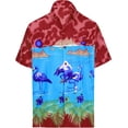 thumbnail image 5 of HAPPY BAY Men's Hawaiian Shirts Short Sleeve Button Down Shirt Mens Summer Shirts Casual Beach Holiday Hawaii Island Shirts for Men Funny M Blue Flamingo, Turquoise, 5 of 6
