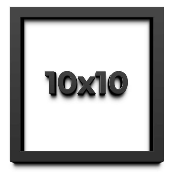 10x10 Shadow Box Frame Black | 1 inches Deep Real Wood Contemporary Shadowbox Display Frame | UV