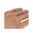 thumbnail image 7 of 14K White Gold 2.06 ctw Blue Topaz Ring with Diamonds Filigree Cathedral Princess, 7 of 7