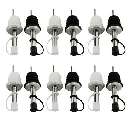 

NUOLUX 12pcs Stainless Steel Wine Bottle Stoppers Wine Pourers with Cover (Mixed Color)