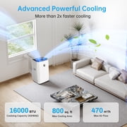 Lcxmtv 16,000 BTU Inverter Portable Air Conditioner, Dual Hose AC Unit for Large Rooms up to 800 Sq. Ft., 3-in-1 Cooler with Dehumidifier, Fan and DIY Window Kit, Quiet Sleep Mode (42dB)