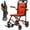 Black & Orange, variant on Goldensoil 16" Lightweight Folding Transport Wheelchair with Removable Flip Armrests, Black & Orange