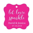 thumbnail image 1 of Darling Souvenir Personalized Fancy Frame Paper Tags Wedding Sparklers Let Love Sparkle Custom Hang Tags-Magenta-50 Tags, 1 of 1