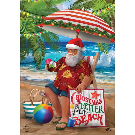 Briarwood Lane Garden Flag 12x18 For Outdoor Beach Time Santa Christmas For Christmas Garden Flag Flags For Outside