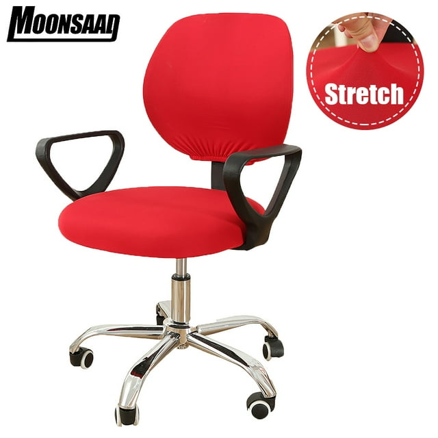 Moonsaad Stretch Office Computer Rotating Chair Split Cover, Spandex Seat Cover Chair Protector Slipcover