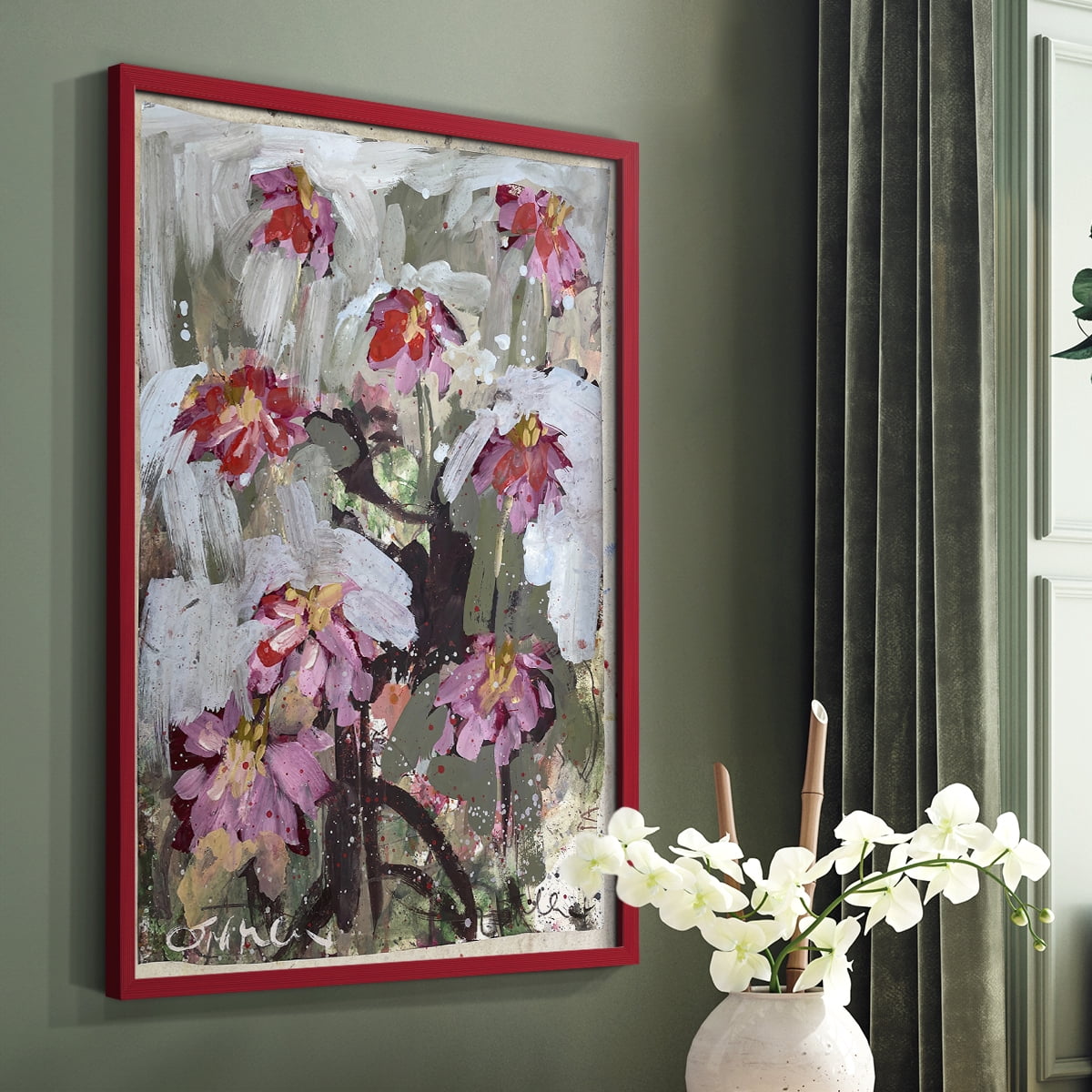 Zinnia I Framed Print - Solid Wood in Single Picture Frame Solid Wood 2 Framed Print