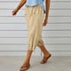 thumbnail image 4 of WILLBEST Pantalones Casuales para Mujer, Pantalones Harén Holgados de Cintura Alta Elástica con Bolsillos, Pantalones Casuales Recortados para Un Estilo y Comodidad Sin Esfuerzo. XXXL, 4 of 7