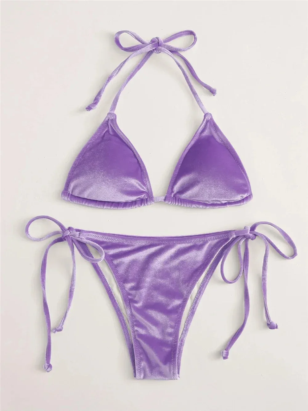 Purple velvet bikini online