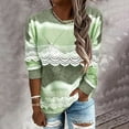 thumbnail image 2 of Pompotops Women's Autumn And Winter Long Sleeve Color Contrast Splicing Lace Tops Sweater, 2 of 5